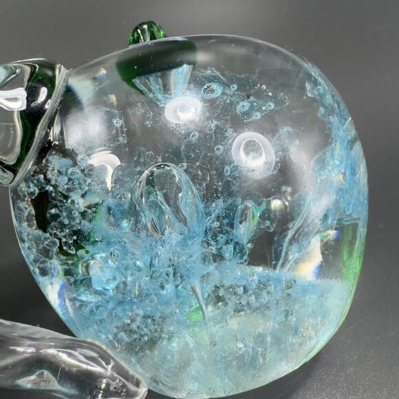 Vintage Venetian Art Glass Paperweight Hand Blown Teapot Shaped Green Leaf Glass - Picture 6 of 12